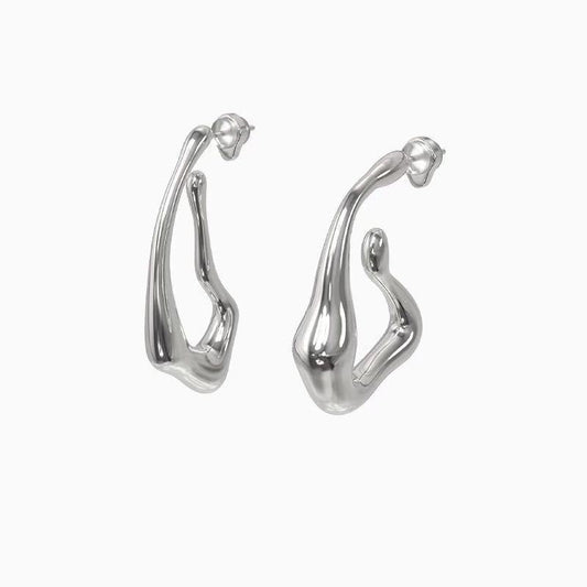 Silver Retro Venom Earrings