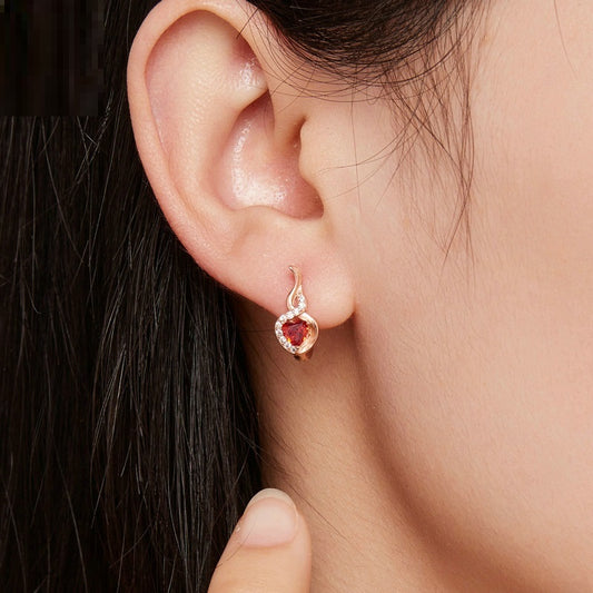 Zircon Rose Gold Love Bond Ear Clip