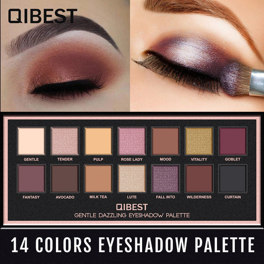 QIBEST 14 Color Eyeshadow Palette