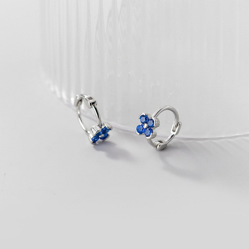 Diamond Four-petal Flower  Earrings