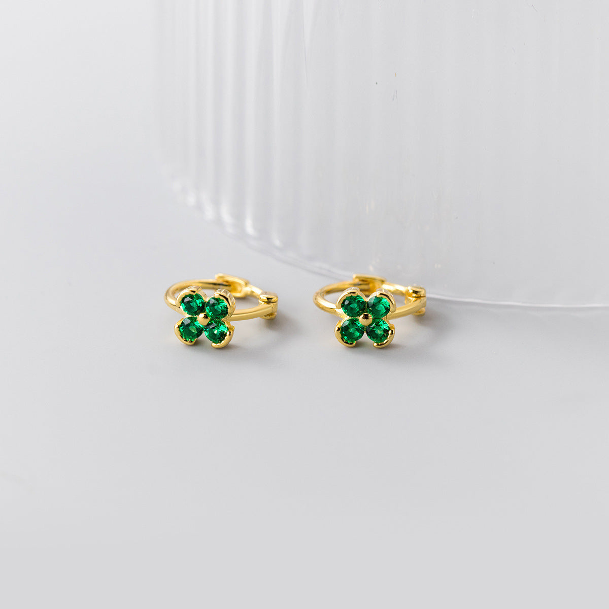 Diamond Four-petal Flower  Earrings