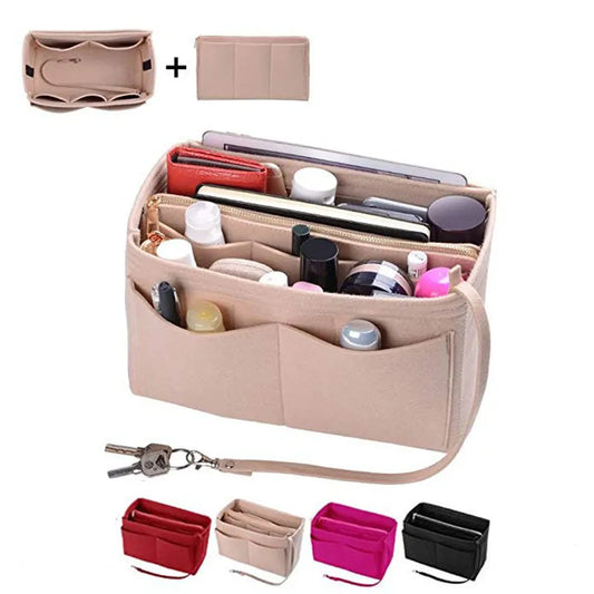 Multi pocket women's makeup bag