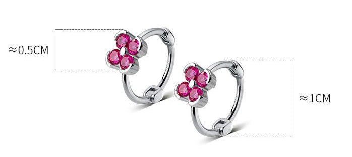 Diamond Four-petal Flower  Earrings